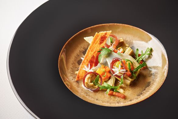 Artichokes barigoule served warm