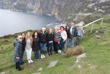 Australian and NZ travel agensts at Slieve League cliffs in Donegal 