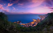 Monaco aerial by night