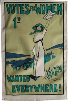 Votes for Women tea towel from Radical Tea Towel - £12.00