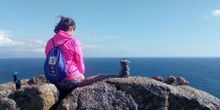 Pilgrim at Cape Fisterra, Camino de Santiago
