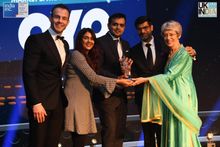 OYO UK collects the Market Entrant of the Year award from the Rt. Hon. Patricia Hewitt
