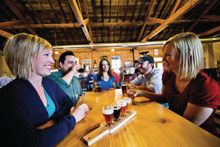 Enjoying a beer at Kettlehouse Brewing Company in Missoula, Montana. 