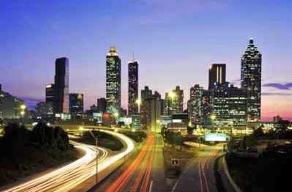 Atlanta's skyline at night