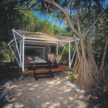 Accommodation Wilson Island - six tents all with evocative names - shown 