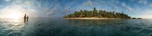 DIL Family In Sea With Island Pano 