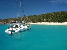 V Dream Anchored In Trunk Bay