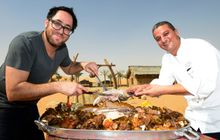 (L) Chef Christopher Kostow with (R) Chef Saeed Fawaz