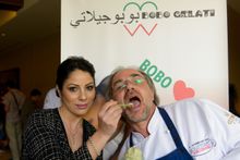 Italian Masterchef Marco Sacco With Bobo Gelati  Sales Manager Angela Abbatiello Says The UAE-Made Gelato Has A Great Future