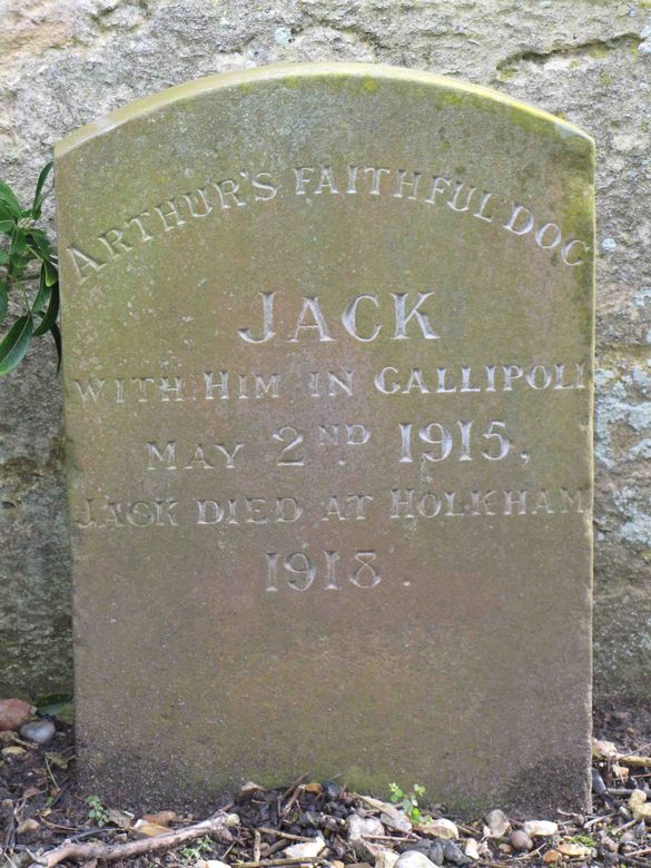 Jack, Arthur Coke\'s faithful companion during WWI, Is Buried At Holkham
