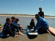 Learning to surf at Avila Beach