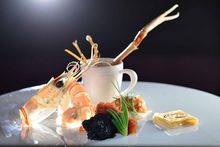 Langoustine Santen Mori - Yuba Harumaki, Creamy Yuba, Miso Ristretto
