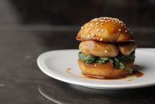 Duck liver and apple burger