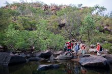 Mike leading passengers on the Kunmunya Wilderness Walk