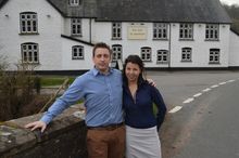 John and Nori outside The Bell