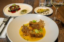 Victorian Infinity Barramundi, Pippies, Prosciutto Broth and Autumn Sprouts