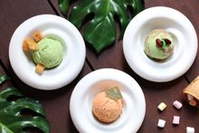 Special local ice-cream flavours (L to R) - Kaya Toast, Milk Tea, Chendol - Carousel, Royal Plaza on Scotts Singapore