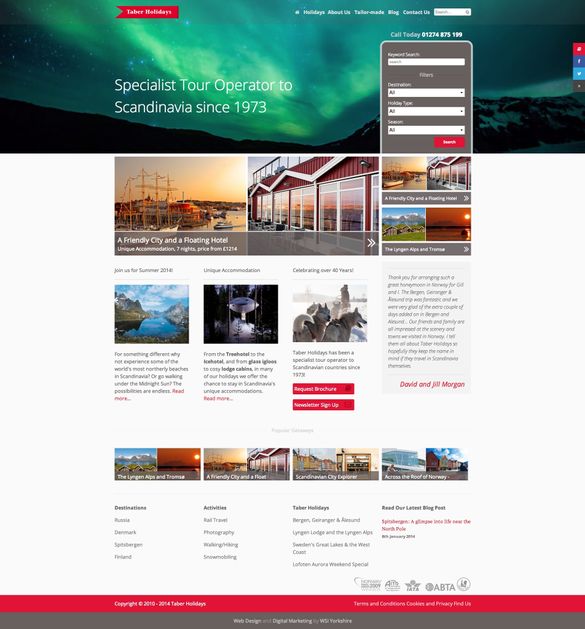 New Website For Taber Holidays