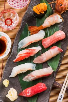 The sashimi and sushi ingredients are flown in specially from Japan several times per week. 