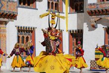 A Scene From The Trashigang Tsechu Religious Celebration