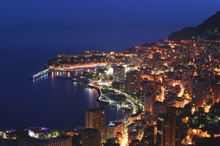 Monaco night aerial