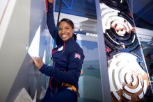 Denise Lewis tackles the Crazy Climber at Haven's Craig Tara Holiday Park 2
