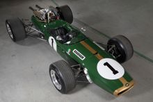 Brabham BT23A-1 Repco V8 1967 designed and built by Jack Brabham and Ron Tauranac  •	23 recorded races  •	recorded the fastest lap in the second race of the 1967 Tasman Series at Wigram, New Zealand, of 1 minute 25 seconds  •	won the sixth race of the 196