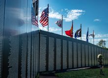 American Traveling Tribute Wall is an 80% replica of the Washington DC Vietnam Memorial.