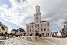 Town hall in the Ore Moutains town of Schneeberg