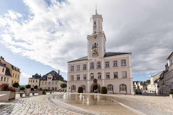Town hall in the Ore Moutains town of Schneeberg