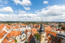 Historical old town of Freiberg, here the first silver deposits were discovered in the Ore Mountains. 