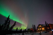 Northern lights shine in near Fairbanks, Alaska