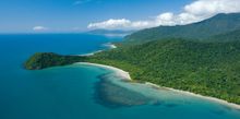 The rainforest meets the reef at Cape Tribulation on the Great Barrier Reef Drive.