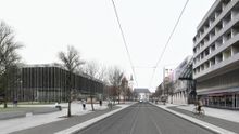 Draft Bauhaus Museum Dessau, view Kavalierstraße