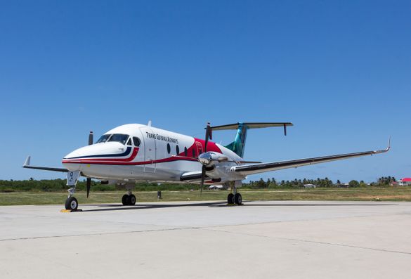 Nach dem Interkontinentalflug mit einem Jumbo geht es mit einer Beech 1900D deutlich kleiner weiter
