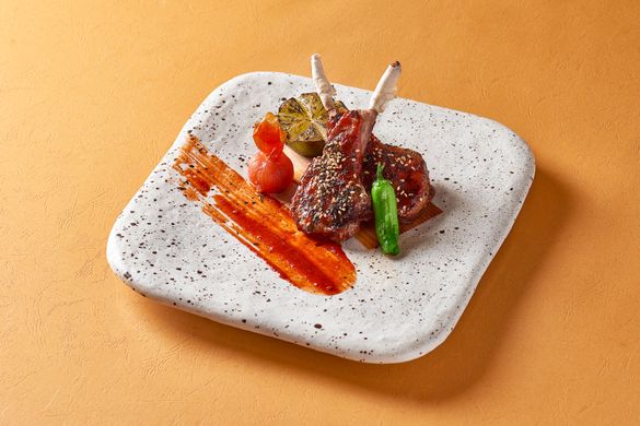 TE MANA LAMB™ with Gochujang and Nasu Purée TE MANA LAMB™ with Gochujang and Nasu Purée