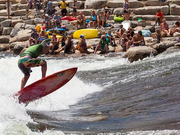 River surfing at Kelly's Whitewater Park in Cascade, Idaho