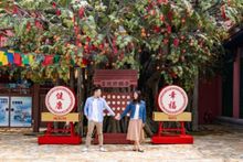 昂坪市集的「祝福鼓」与「菩提许愿树」打卡热点