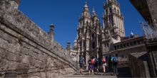 Pilgrims arriving in Santiago de Compostela