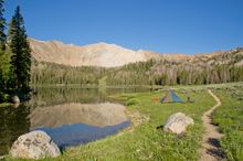 Trailside camp in the White Clouds.