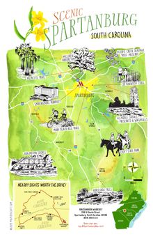 Scenic spots worth the drive near Spartanburg Marriott in Spartanburg, SC - Map by Scott Schiller