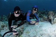 Jonn Lu of Finished with Fins and Soneva Fushi resident freediver Ken Kiriyama