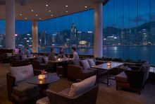 InterContinental Hong Kong - Lobby Lounge - evening harbourviews