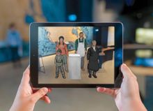 Augmented makes images and animations appear on the floor in front of visitors. 