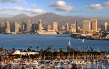 Downtown view from Harbor Island -Courtesy Joanne DiBona,  SanDiego.org