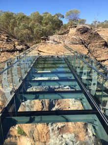 Walk across Cobbold Gorge on the new glass bridge.