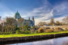 The Cathedral of Our Lady Assumed into Heaven and St Ni cholas, commonly known as Galway Cathedral, built in the 1950s on the site of the old city prison. 
