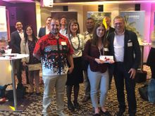 Marriott's Pacific hotels and partner suppliers gave away a range of prizes. Pictured: Laura Bradley from micenet (who won a trip to Fiji at the Sydney event), with Fiji Marriott Resort Momi Bay General Manager, Silvano Dressino