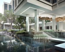 Throughout the hotel pools and flowing water echo the constant movement of the Chao Phraya River