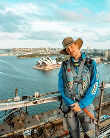 Diplo performs on top of the Sydney Harbour Bridge